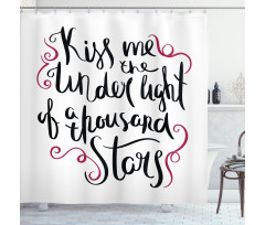Romantic Message Curls Shower Curtain