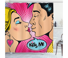 Young Pop Art Couple Shower Curtain