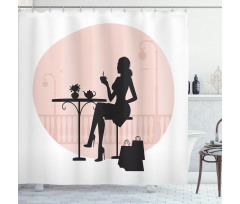 Silhouette Girl Shower Curtain