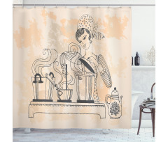 Housewife Cooking Shower Curtain