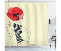 Doodle Girl Poppy Shower Curtain