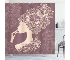 Flower Hairstyle Shower Curtain