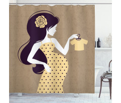 Pregnant Lady Mom Shower Curtain