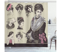 Retro Lady Shower Curtain