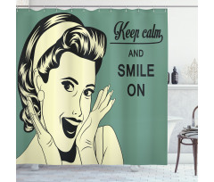 Smiling Lady Shower Curtain