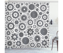 Gear Cog Engine Wheel Shower Curtain