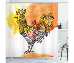 Mechanical Rooster Shower Curtain