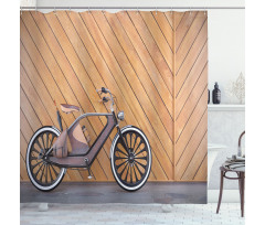Vintage Bicycle Wall Shower Curtain