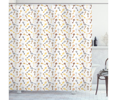 Pastel Vintage Keys Shower Curtain