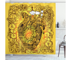 Factory Heart Image Shower Curtain