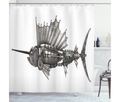 Robot Sailfish Animal Shower Curtain