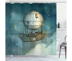 Futuristic Airship Shower Curtain