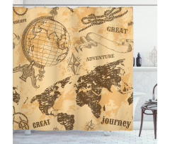 World Map Rope Knots Shower Curtain