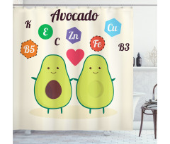 Funny Food Vitamins Shower Curtain