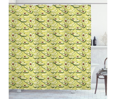 Ripe Avocado Slices Shower Curtain