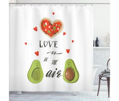 Valentine Fruit Couple Shower Curtain