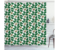 Doodle Avocado Slices Shower Curtain