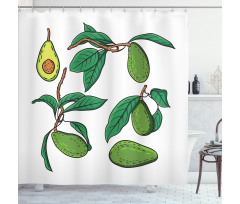 Exotic Fruits on Branch Shower Curtain