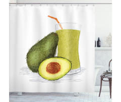 Fresh Avocado Smoothie Shower Curtain
