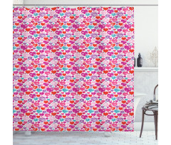 Hearts Swirls Shower Curtain