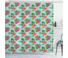 Blooming Hibiscuses Shower Curtain