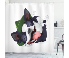 Cheerful Terrier Shower Curtain
