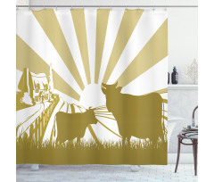 Idyllic Cottage Theme Shower Curtain