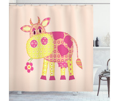 Childish Patchwork Cow Shower Curtain