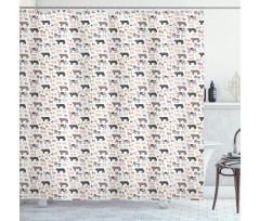 Graphic Cattle Design Shower Curtain