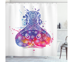 Lace Ornamental Effect Shower Curtain