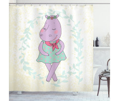 Hippie Girl Animal Floral Shower Curtain
