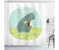 Roaring Hippo Clouds Shower Curtain