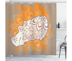Hippo Design Floral Motifs Shower Curtain