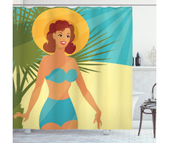1950s Style Bikini Shower Curtain