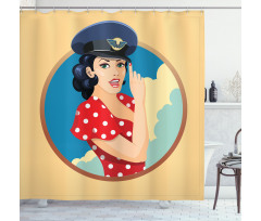 Pilot Captain Hat Shower Curtain