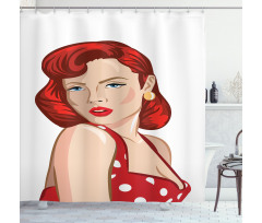 Rolled Hair Ginger Shower Curtain