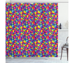 Rainbow Color Tone Heart Shower Curtain