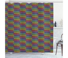 Abstract Contrast Color Shower Curtain
