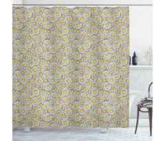 Overlapped Petals Print Shower Curtain