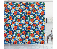 Vibrant Colored Poppies Shower Curtain
