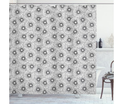 Overlapped Gerbera Floral Shower Curtain