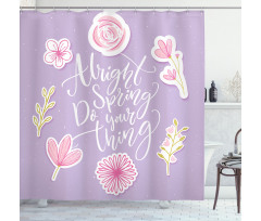 Spring Theme Funny Floral Shower Curtain