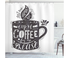 Texts Coffee Cup Shower Curtain