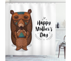 Mom and Baby Bear Hug Shower Curtain