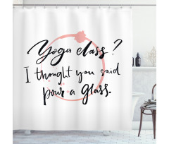 Yoga Class Wine Glass Shower Curtain