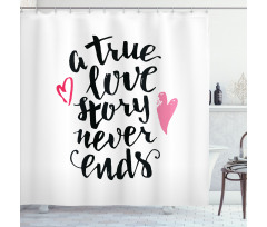 True Love Story Hearts Shower Curtain