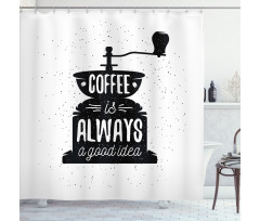 Grungy Typography Coffee Shower Curtain