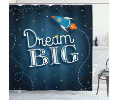 Dream Big Galaxy Space Shower Curtain