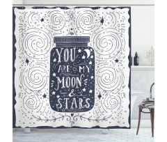 Vintage Doodle Curl Star Shower Curtain