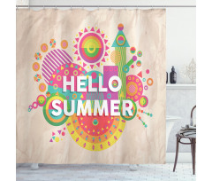 Hello Summer Typography Shower Curtain